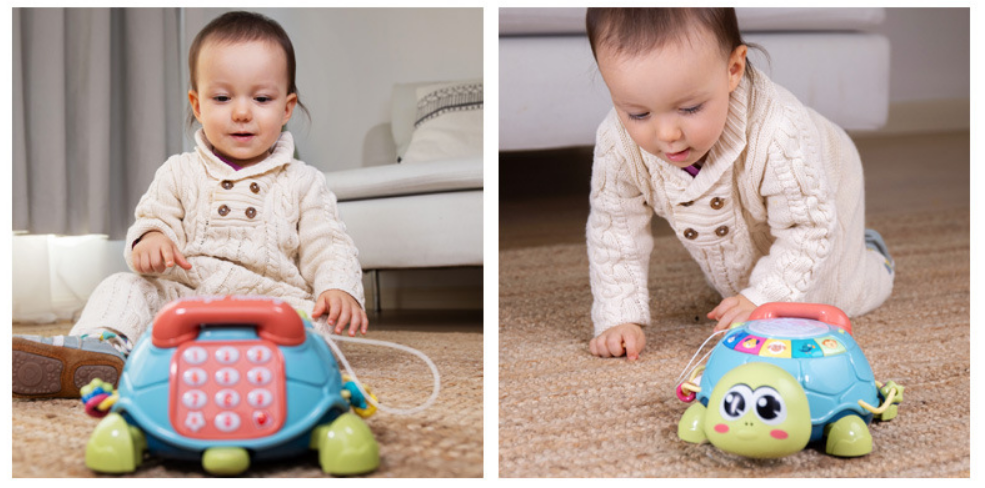 Kibtoy Baby Crawler Musical Turtle, teaching tool for toddlers