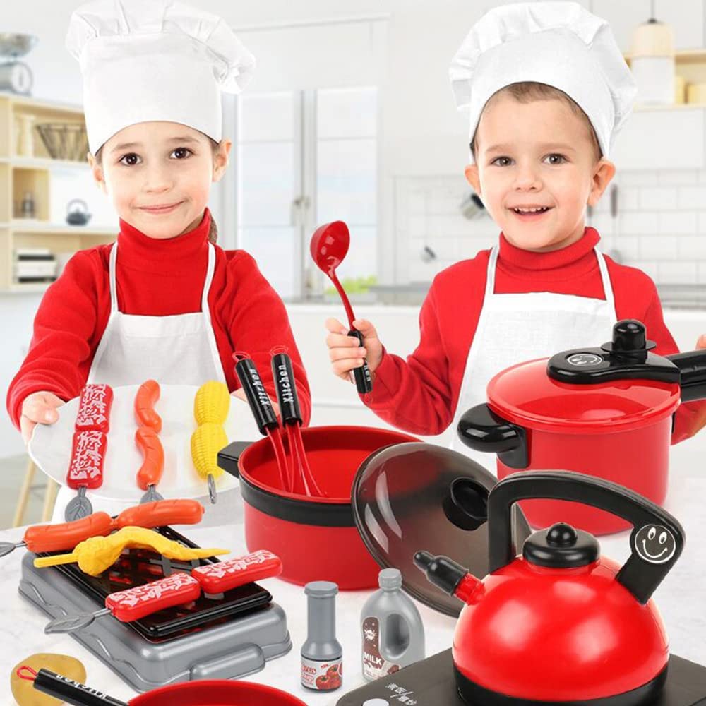 Kids Kitchen Playset, ideal for thiclren to play safe, learn knowledge and practive life sklls