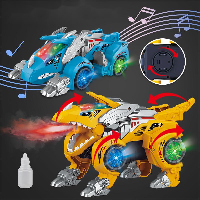 Kibtoy Transforming Dinosaur Car with light and music effects