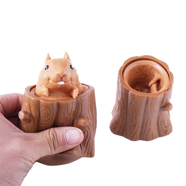 KIBTOY™ Creative Decompressive Evil Squirrel Cup Fun Stump Squeeze Sensory Toys. Tricky and Funny Gifts for Teens or Friends. Squeeze Toy 