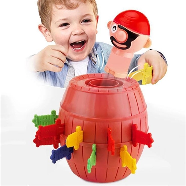 KIBTOY™ Funny Lucky Game Pop Up Pirate Barrel with Turntable Game Spoof and Tricky