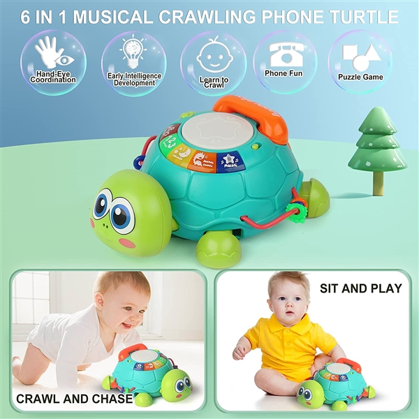 KIBTOY™ Baby Crawler Musical Turtle