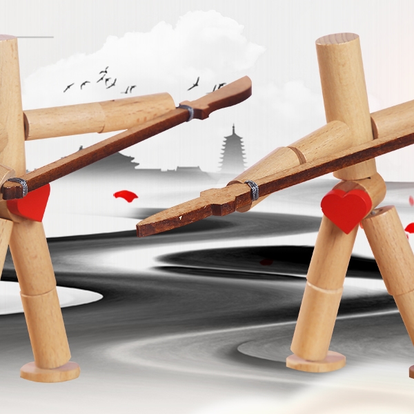 KIBTOY™ Two Player Fighting Wooden Toy