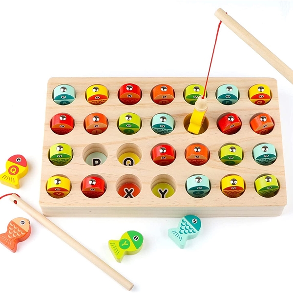 Wooden Magnetic Fishing Game, Fine Motor Skill Toy ABC Alphabet Color  Sorting Puzzle