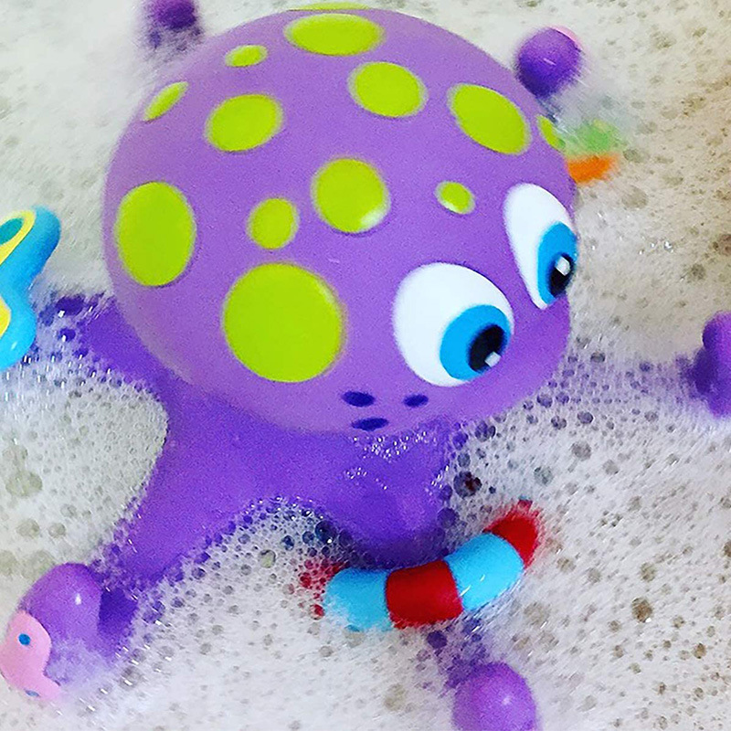 Octopus Bath Toy with 3 Octopus Rings | Kibtoy