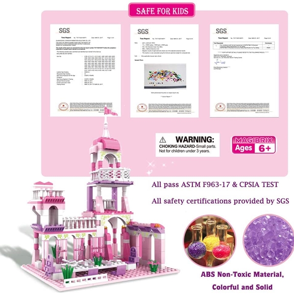 KIBTOY™ Girls Princess Castle Building Blocks Toys 