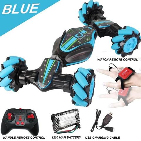 Gesture Remote Control Car with 2 Batteries Cool Light and Music for Children Gift  (Blue and Red)