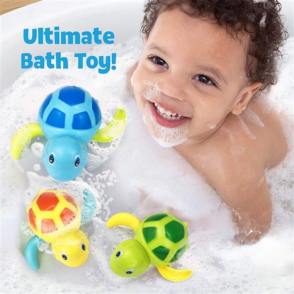 Bath Toys for Toddlers Age1 2 3 4 5 Years Old,Pool Toys for Kids,Baby Funny Wind Up Swimming Turtle Bath Toy,Cute Floating Bathtub Water Toys,Gift for Preschool Child Boys Girls (3 Pcs)