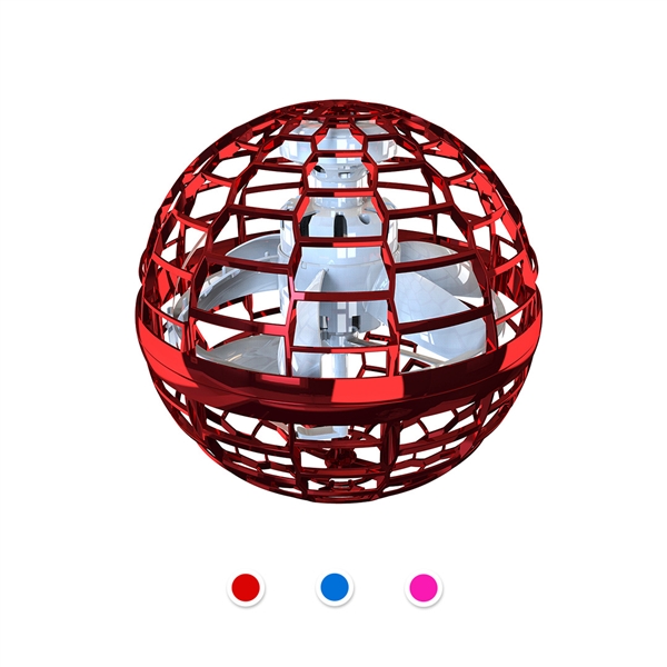 KIBTOY Flying Orb Toys Flying Spinner Mini Drone Flying Ball,Red