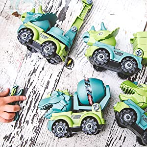 KIBTOY™ Take-Apart Dinosaur Construction Vehicles
