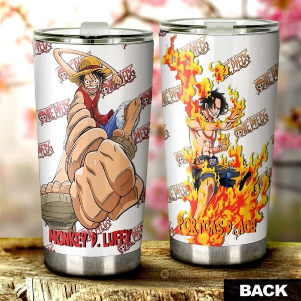 Luffy And Ace Custom One Piece Anime Tumbler Cup 