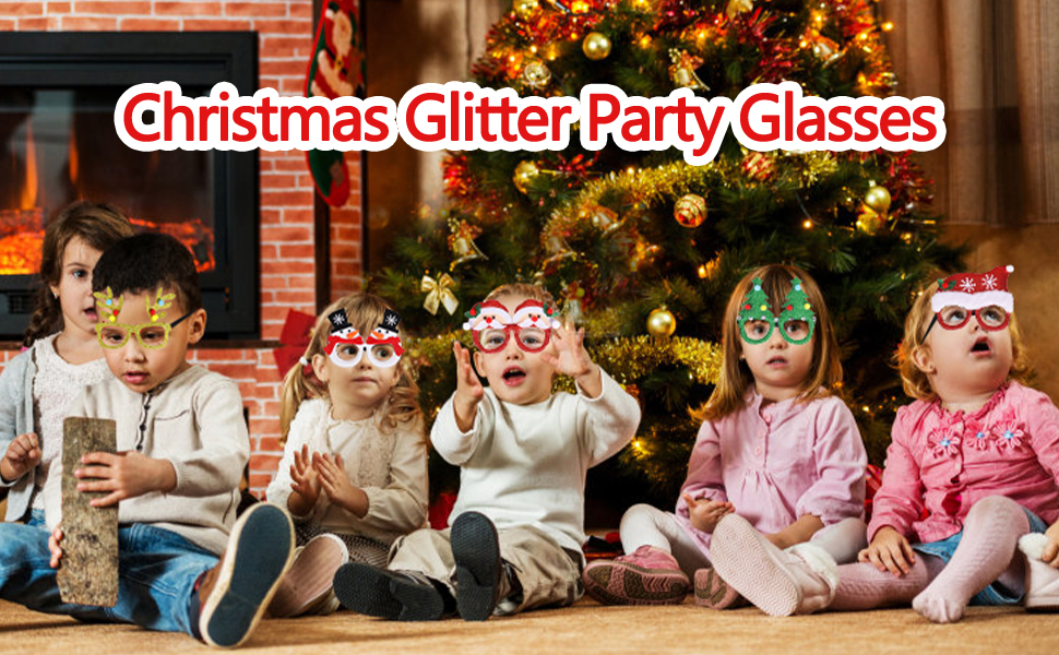 Kibtoy Glitter party glasses for christmas