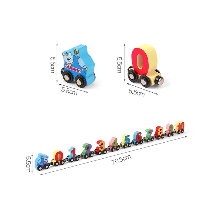wooden number train