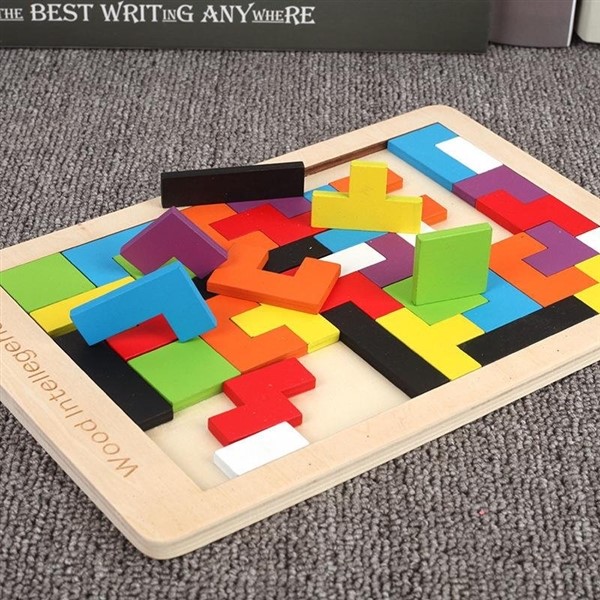 wooden tetris puzzle