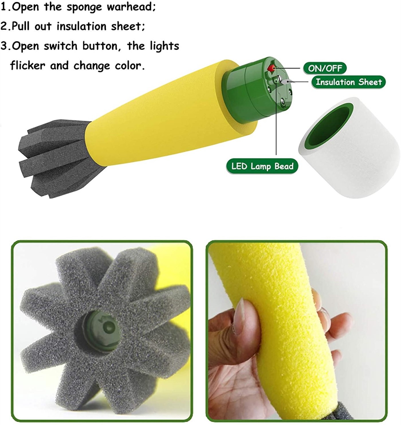 The bullet of the mortar toy is made of soft spongy foam material.