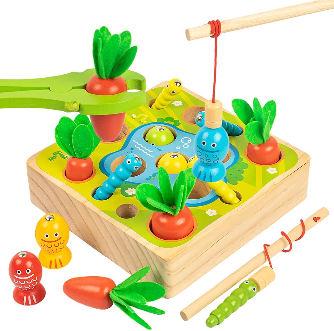Kibtoy wooden 3-in-1 Farming Game Montessori toy improving concentration