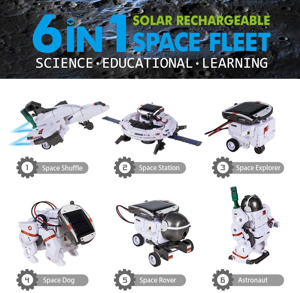 Kibtoy 6-in-1 Space Solar Robot Kit
