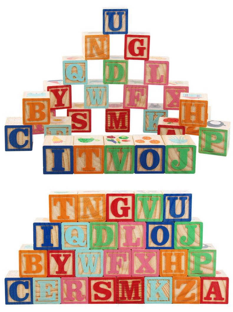 Kibtoy Wooden Learning Block Set 