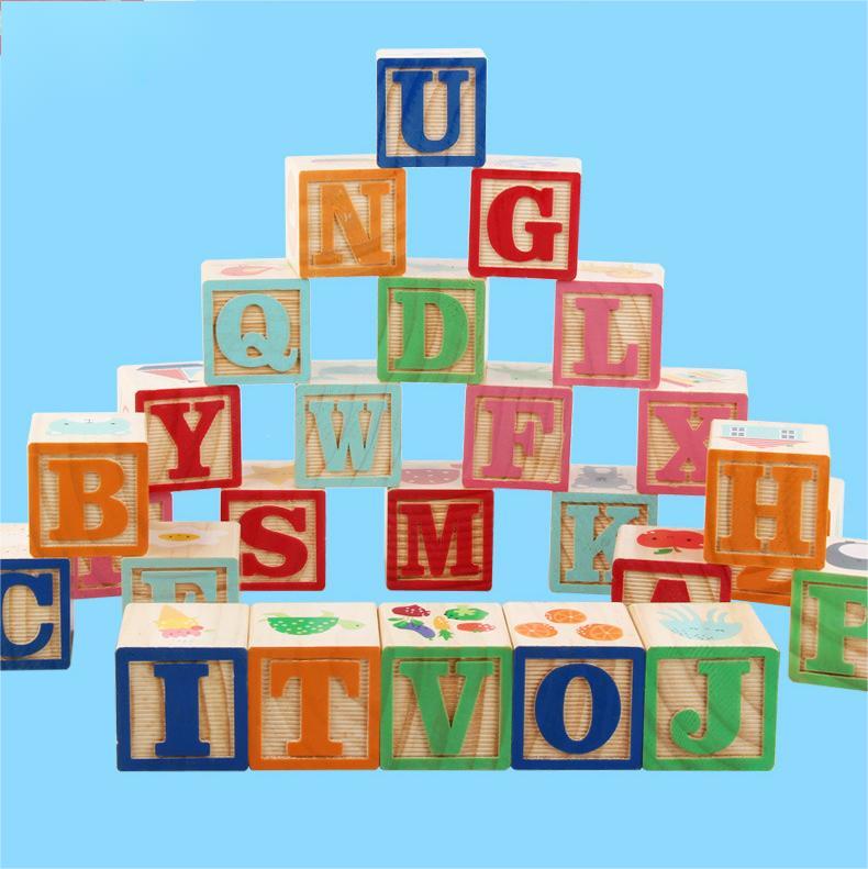 Kibtoy Wooden Learning Block Set 