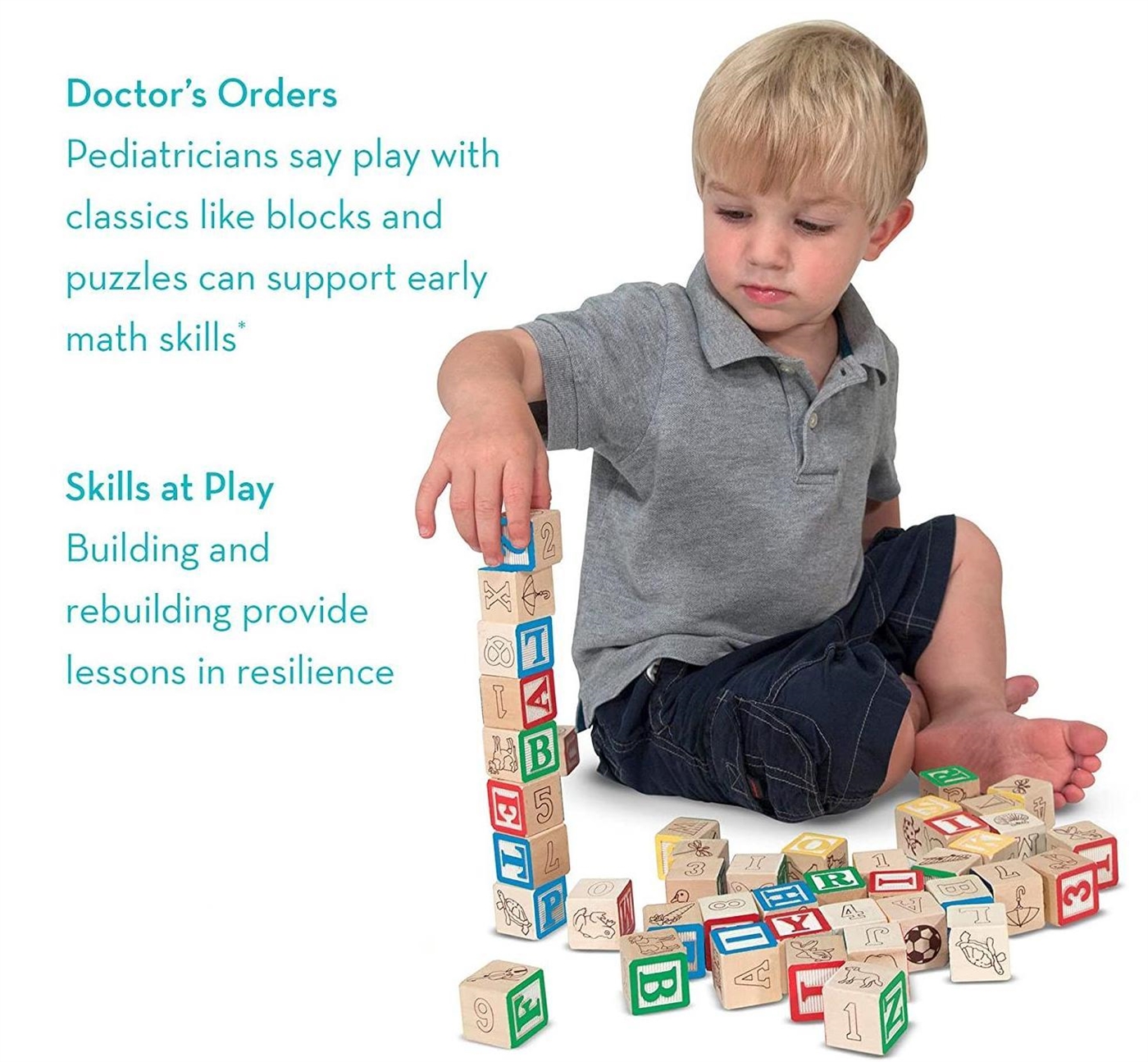 Kibtoy Wooden Learning Block Set 