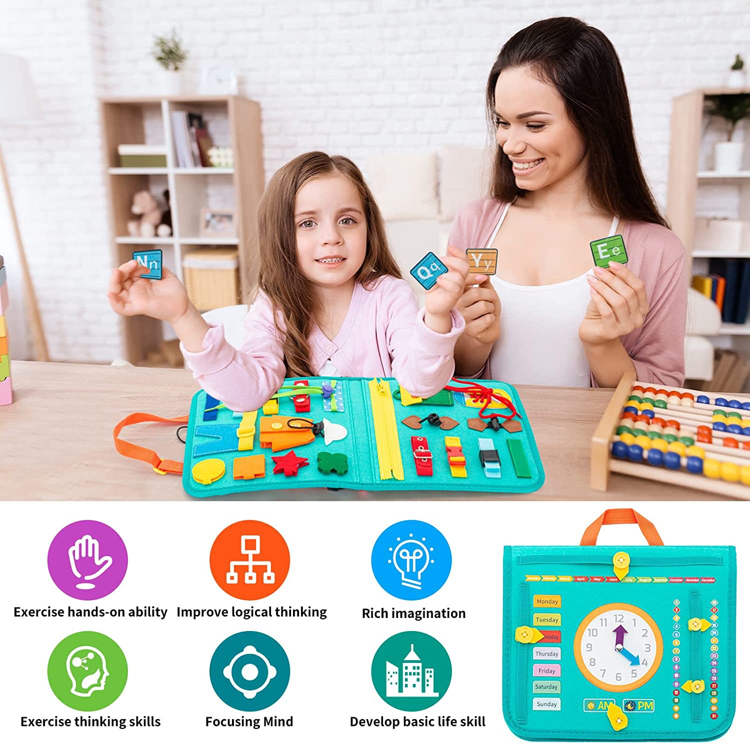 Kibtoy Busy Board for Toddlers (travel bag)