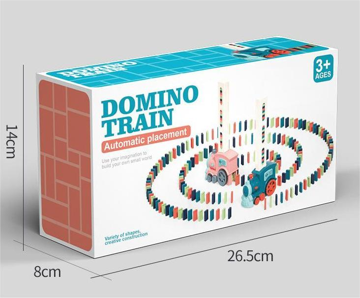 Kibtoy Domino Train Set toy, place domino pieces automatically, keep balance