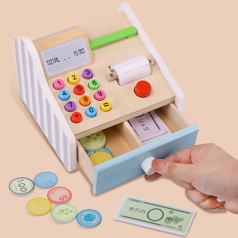 Kibtoy Wooden Cash Register toy