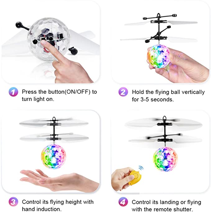 flying ball toys with LED lights magic disco ball 