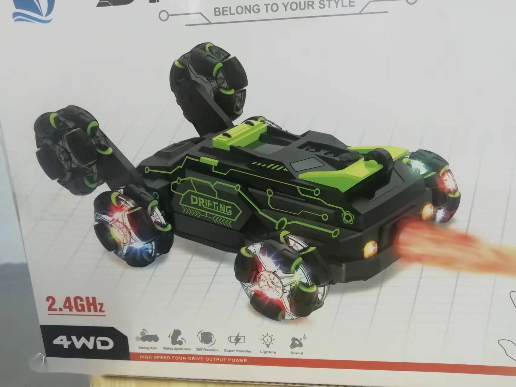 Kibtoy RC 6-wheel stunt car, dual remote control 