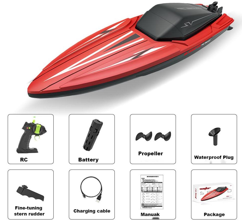 Kibtoy RC jetboat with super-long battery life, easy to operate for beginners