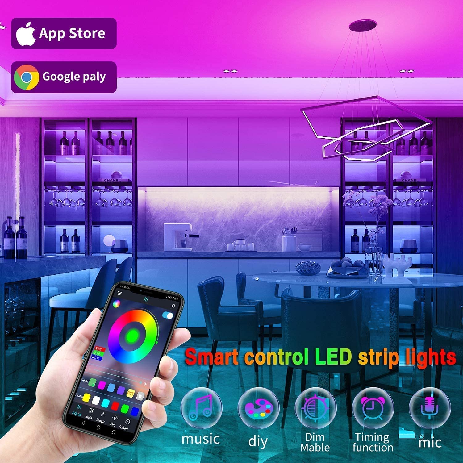 Kibtoy LED Strip Lights Syn with Music