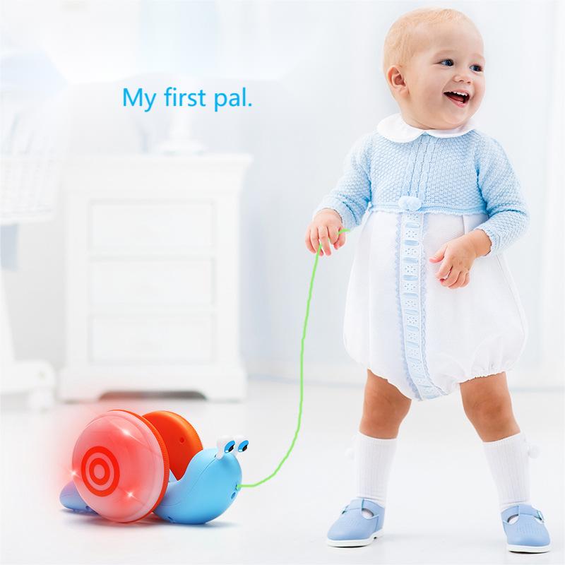 Kibtoy Pull Along snail, walking toy, toddler toy, cute and friendly