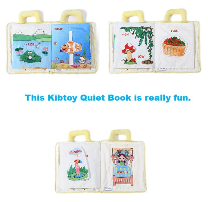 Kibtoy my quiet book, first book for toddlers, busy book, fidget toy, reading tool