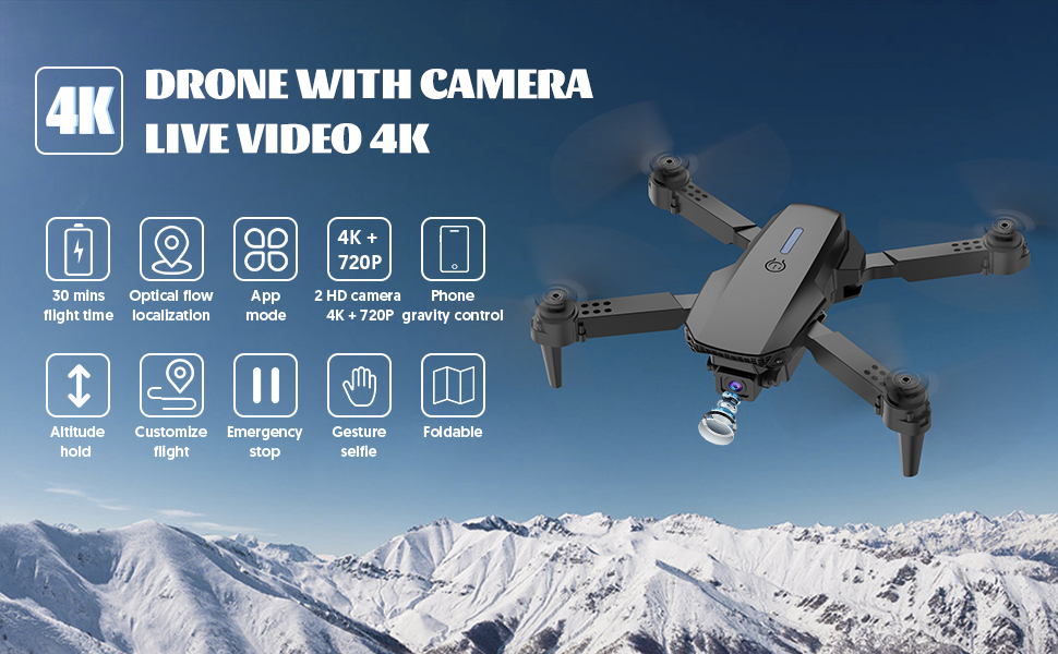 drone with dual cameras live video 4K