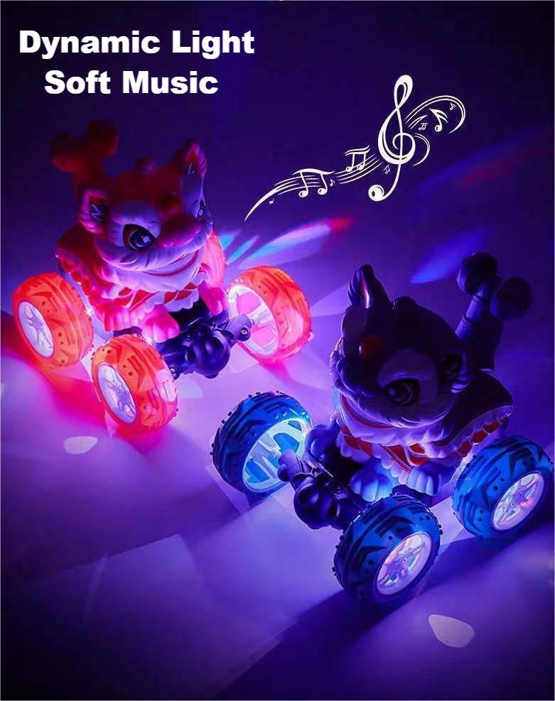 dynamic light and music of dancing lion toy car