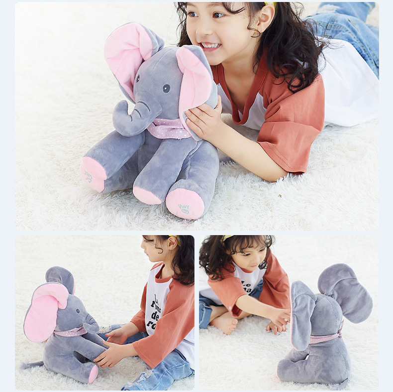 kibtoy Peek-a-boo elephant plush toy builds up companionship with children