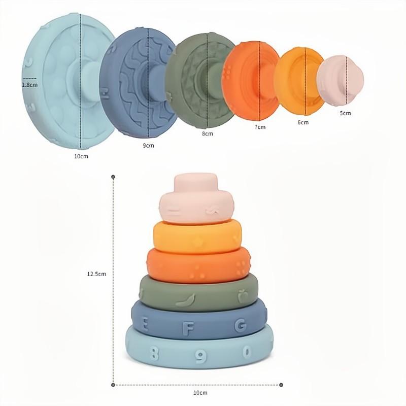 Kibtoy silicone Stacking toy, 3d Building block
