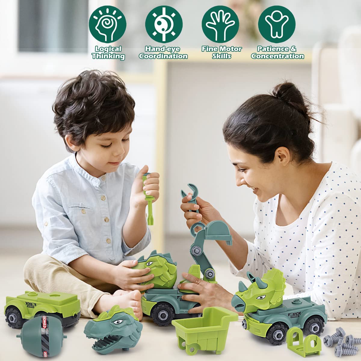Kibtoy DIY take-apart dinosaur construction vehicles Kibtoy DIY take-apart dinosaur construction vehicles
