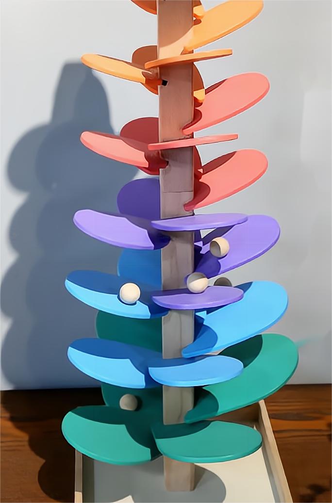 Kibtoy Wooden Musical Tree, Marble ball track sound