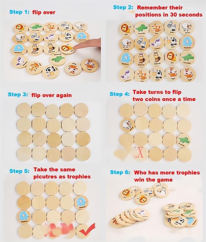 Kibtoy Memory Matching Game, improving children's memory, coordination and so on 