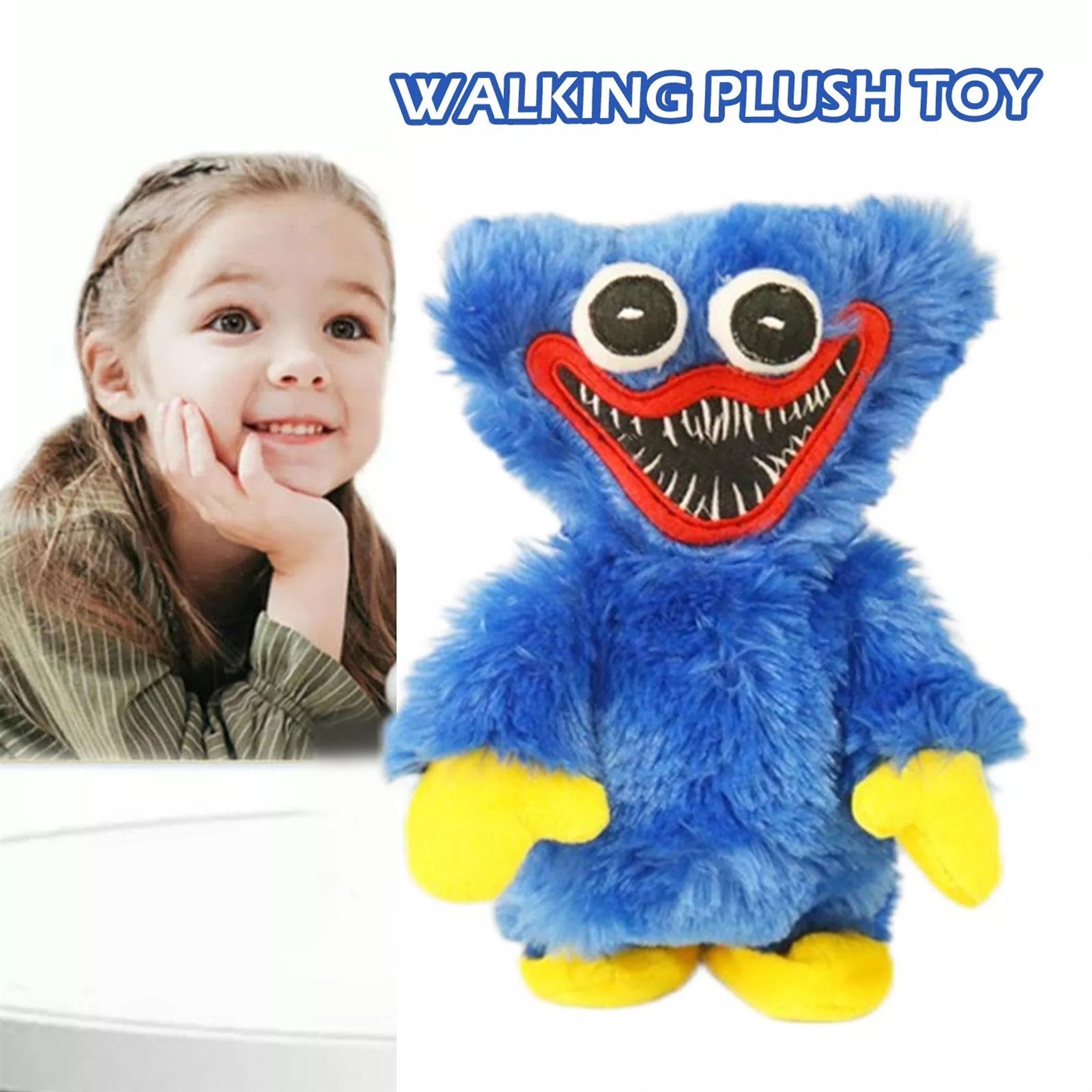 Girls love huggy wuggy electric walking plush toys, kibtoy