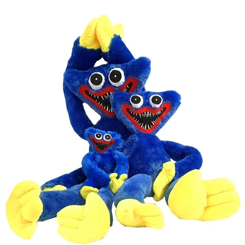 Kibtoy Three Blue Cute and Wicked Huggy Wuggy Poppy Playtime Plush Toy