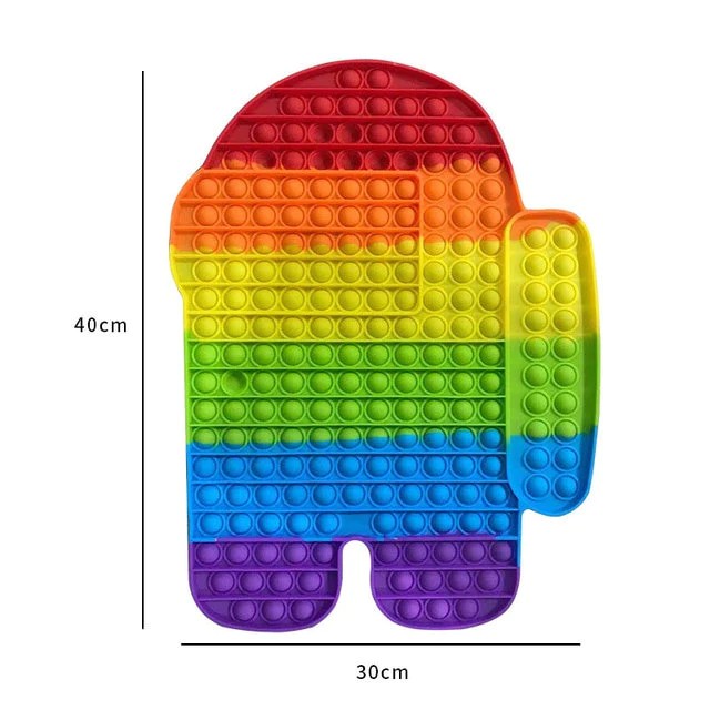 30cm*46cm standing jumbo big among us pop it fidget toy rainbow