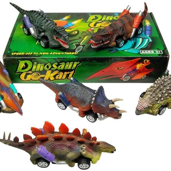 KIBTOY Dinosaur Pull Back Toy Cars