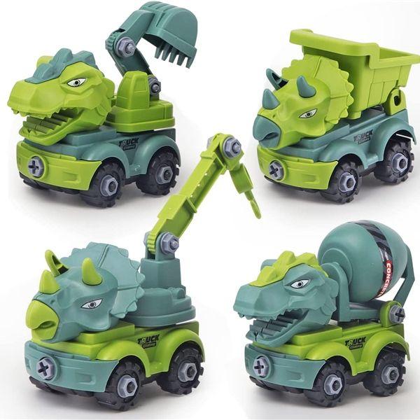 KIBTOY Take-Apart Dinosaur Construction Vehicles