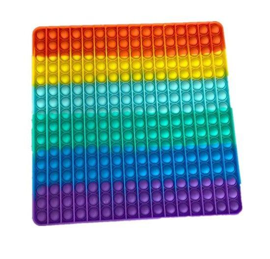 Jumbo Pop It Fidget Toy 30 CM Giant Square Squeeze Toy(Rainbow)