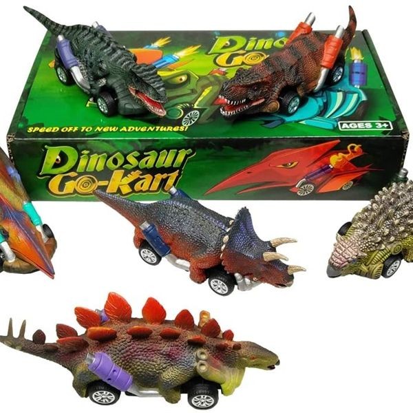 KIBTOY Dinosaur Pull Back Toy Cars