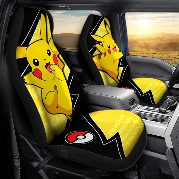 Pikachu Car Seat Covers Custom Anime Pokemon Car Accessories