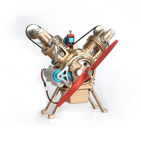 Teching V2 Engine Model Cylinder Car Assembly Kit for Gift/Toy/Gift