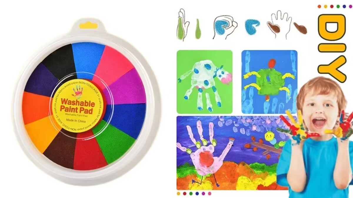  KIBTOY™ Funny Finger Painting Kit: Safe, Washable Fun for Little Artists!